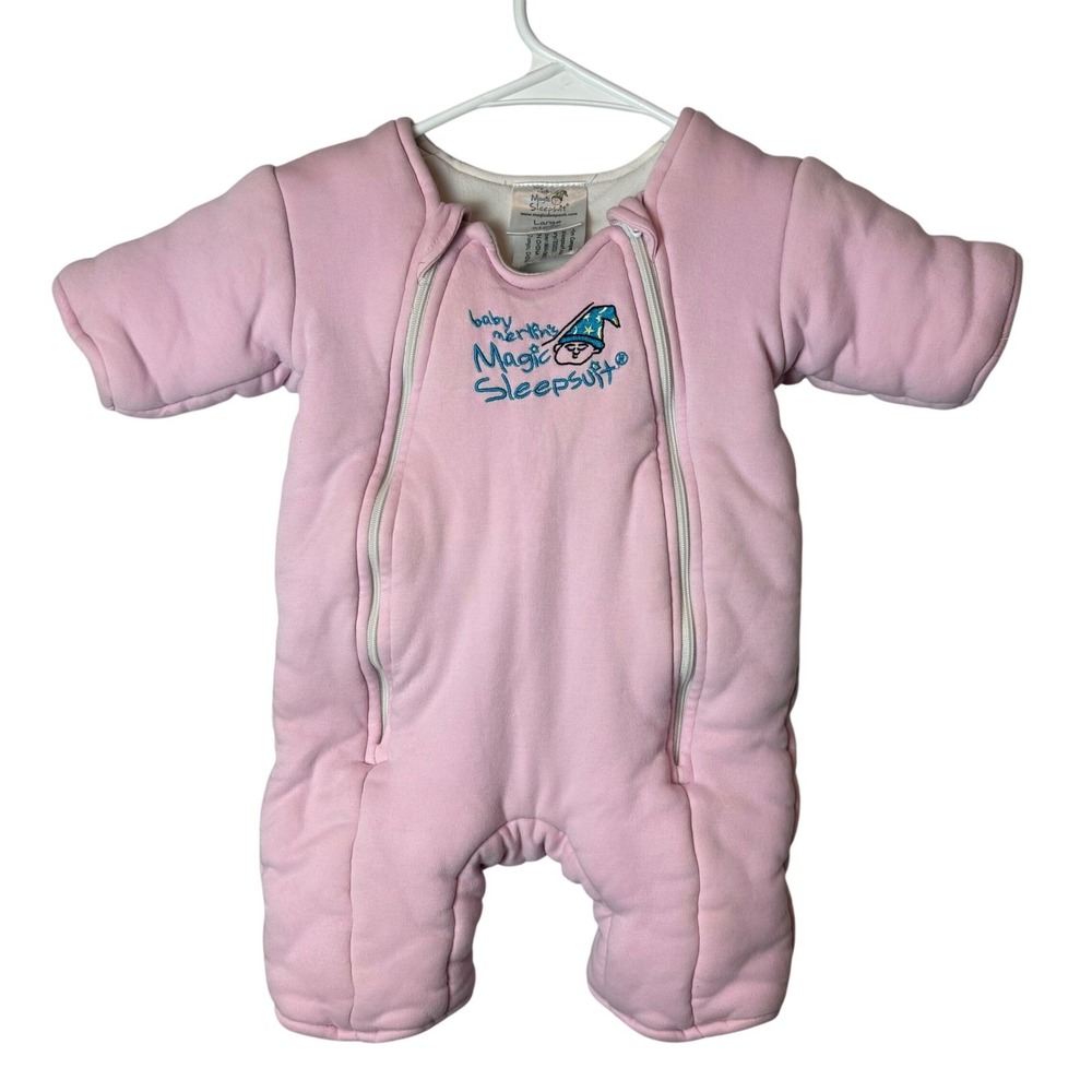 Baby Merlin's Magic Sleepsuit Pink Cotton Transition Large 6-9 Months 18-21 lbs